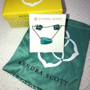 Kendra Scott Isla Necklace and Earrings Turquoise